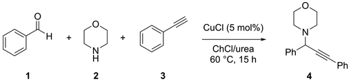 方案1. 用于 OFAT 優(yōu)化的模型反應(yīng)，用于合成丙炔胺衍生物